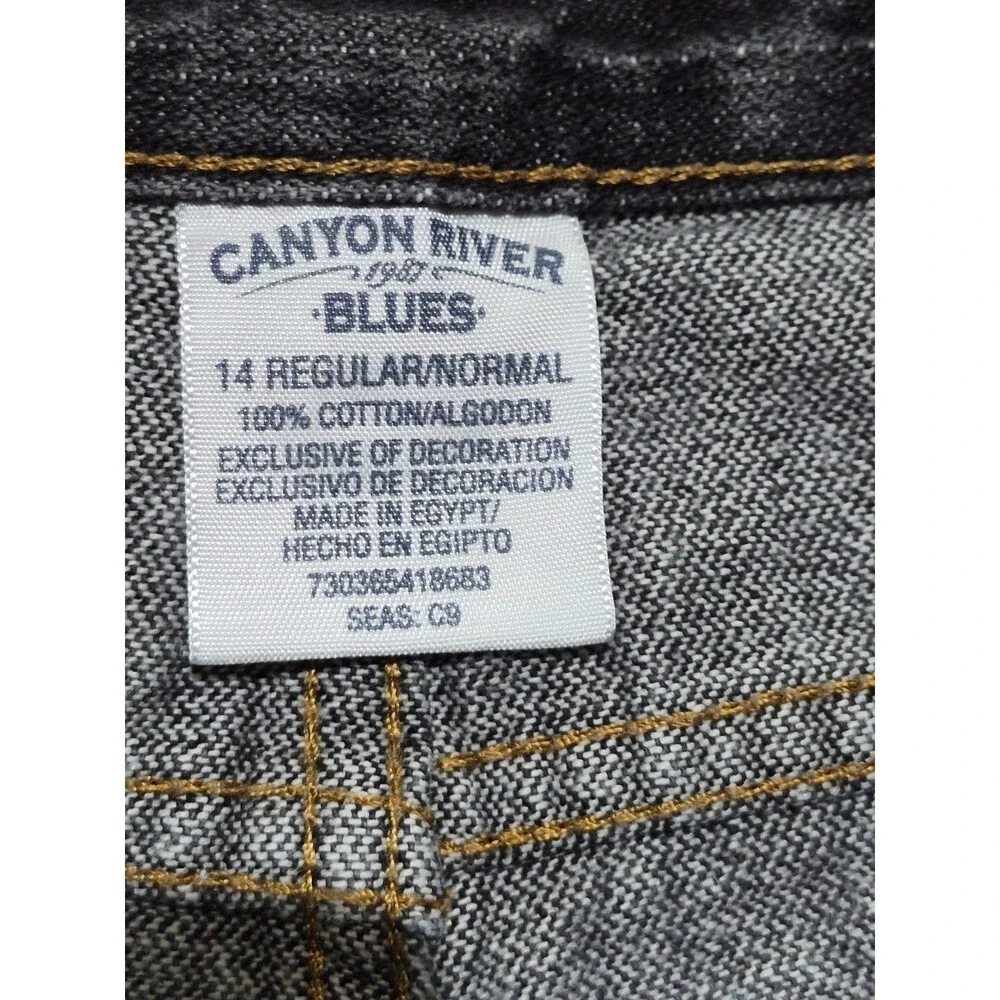 Vintage Boys Canyon River Blues Boys Juniors Black Jeans Size 14 Regular Fit